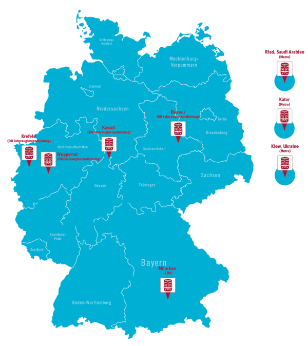 RTS-Standorte in Deutschland und weltweit
