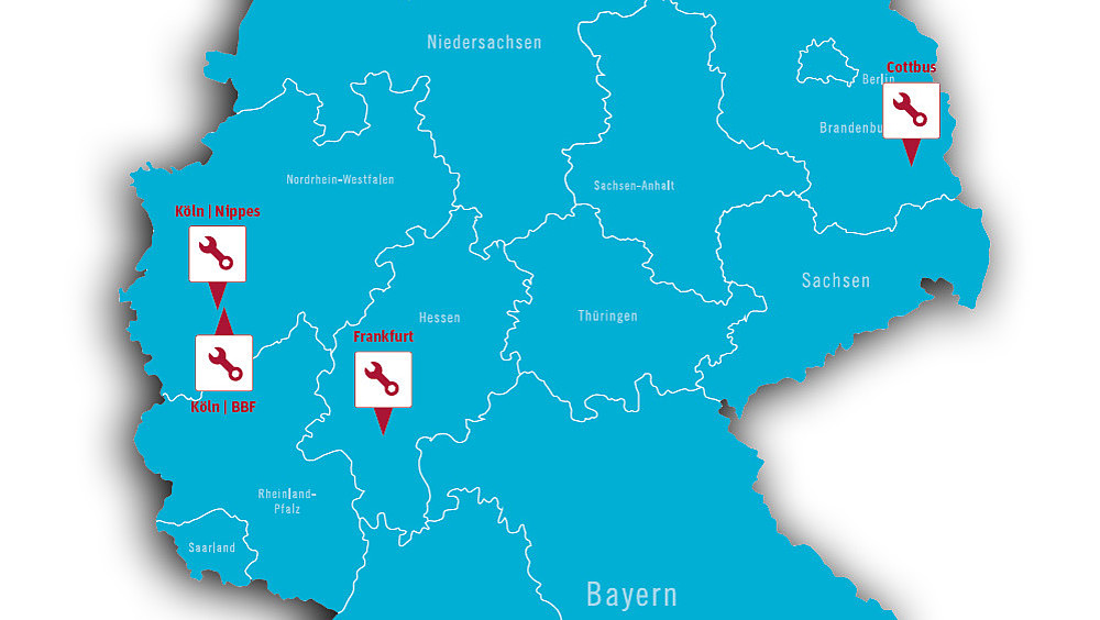 Map of IBIS locations in Germany